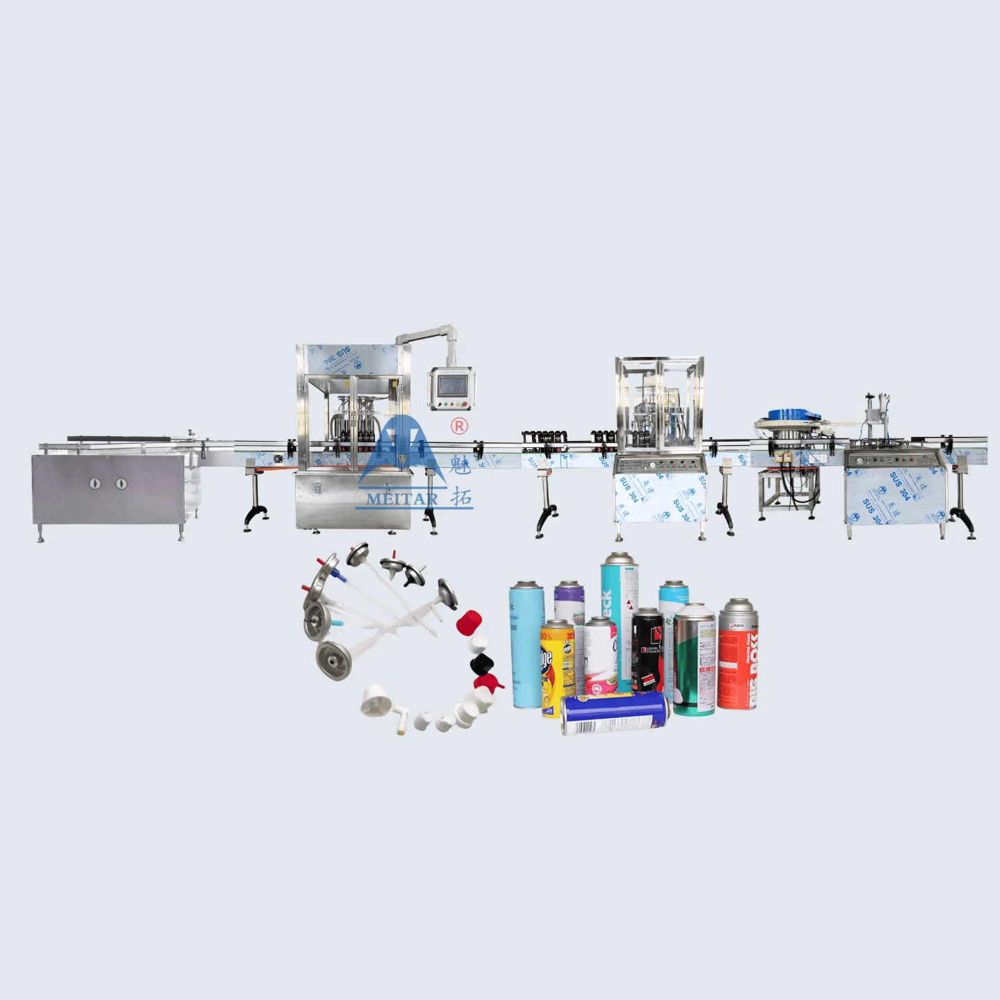 QGQZX Linear Aerosol In-Line Servo Diving Filling Machine